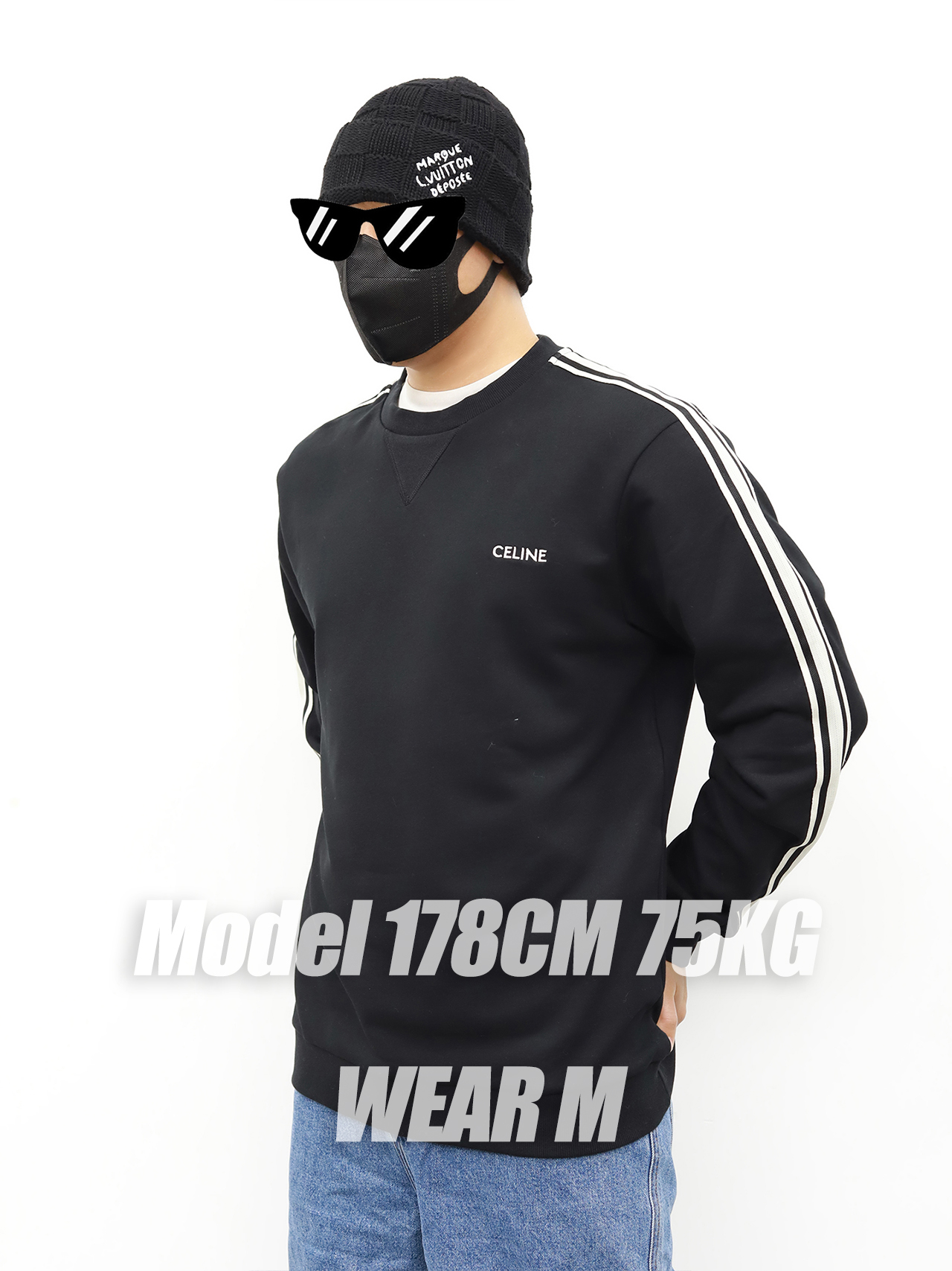 CE sleeve woven sweater