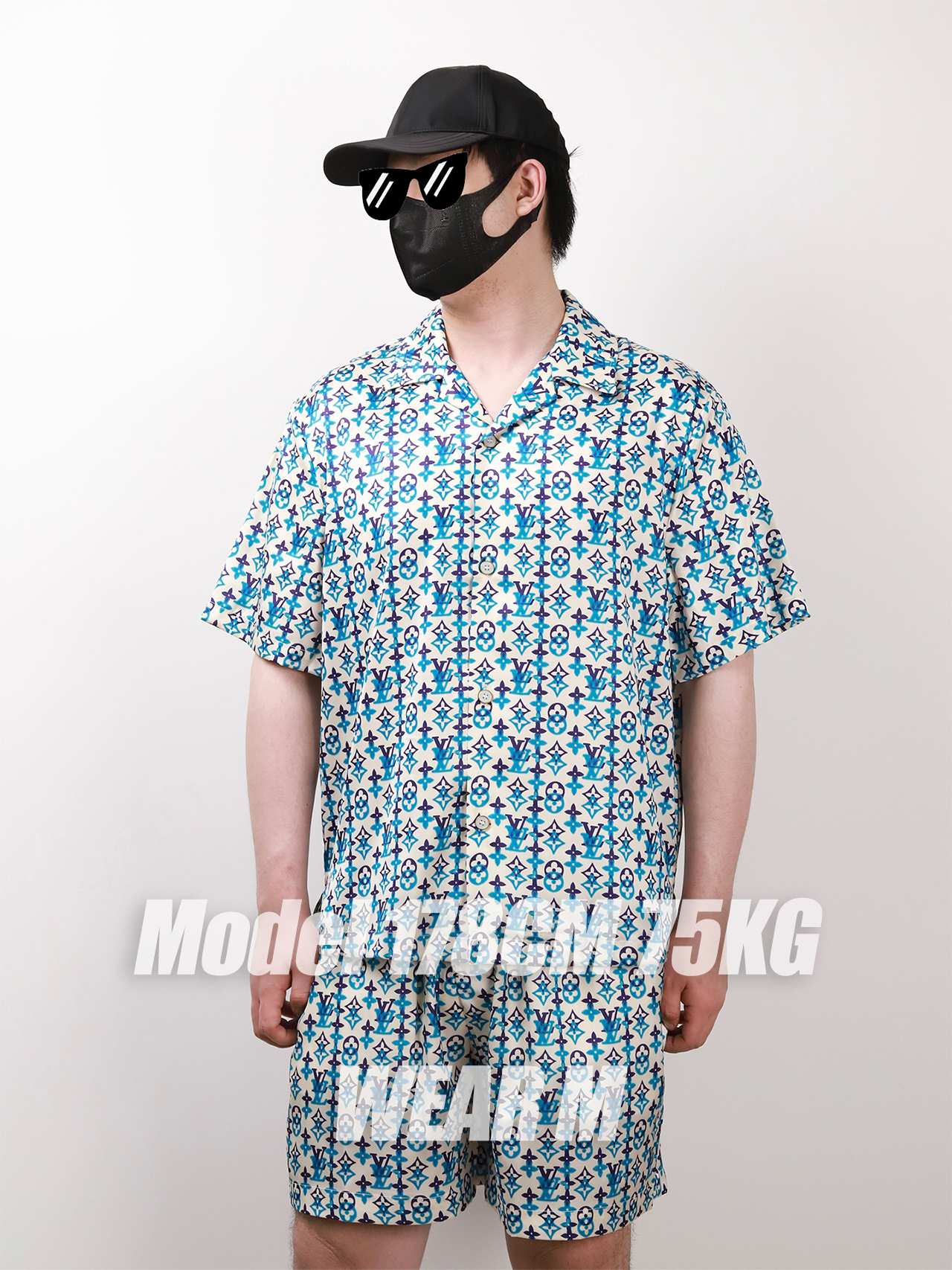 1V mulberry silk blended Cuban collar shirt