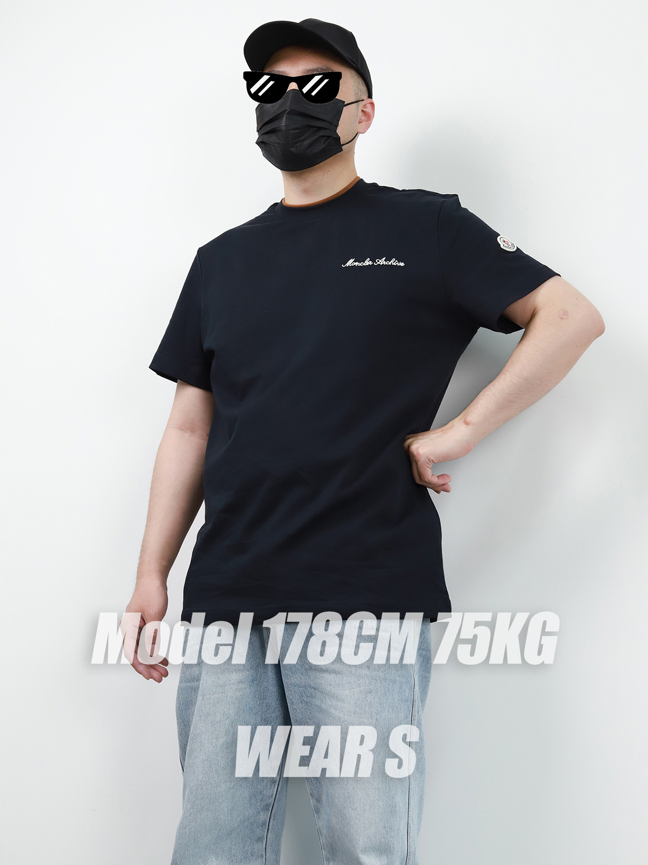 Mon double-layer neckline tee