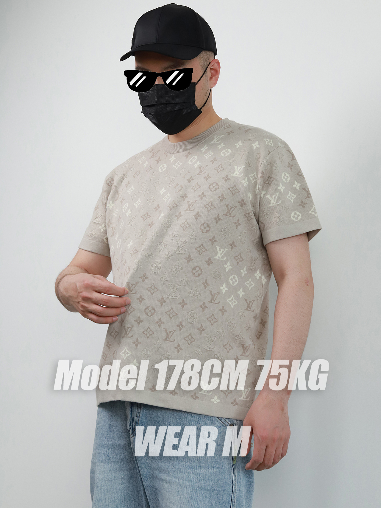 1V Monogram gradient knitting tee
