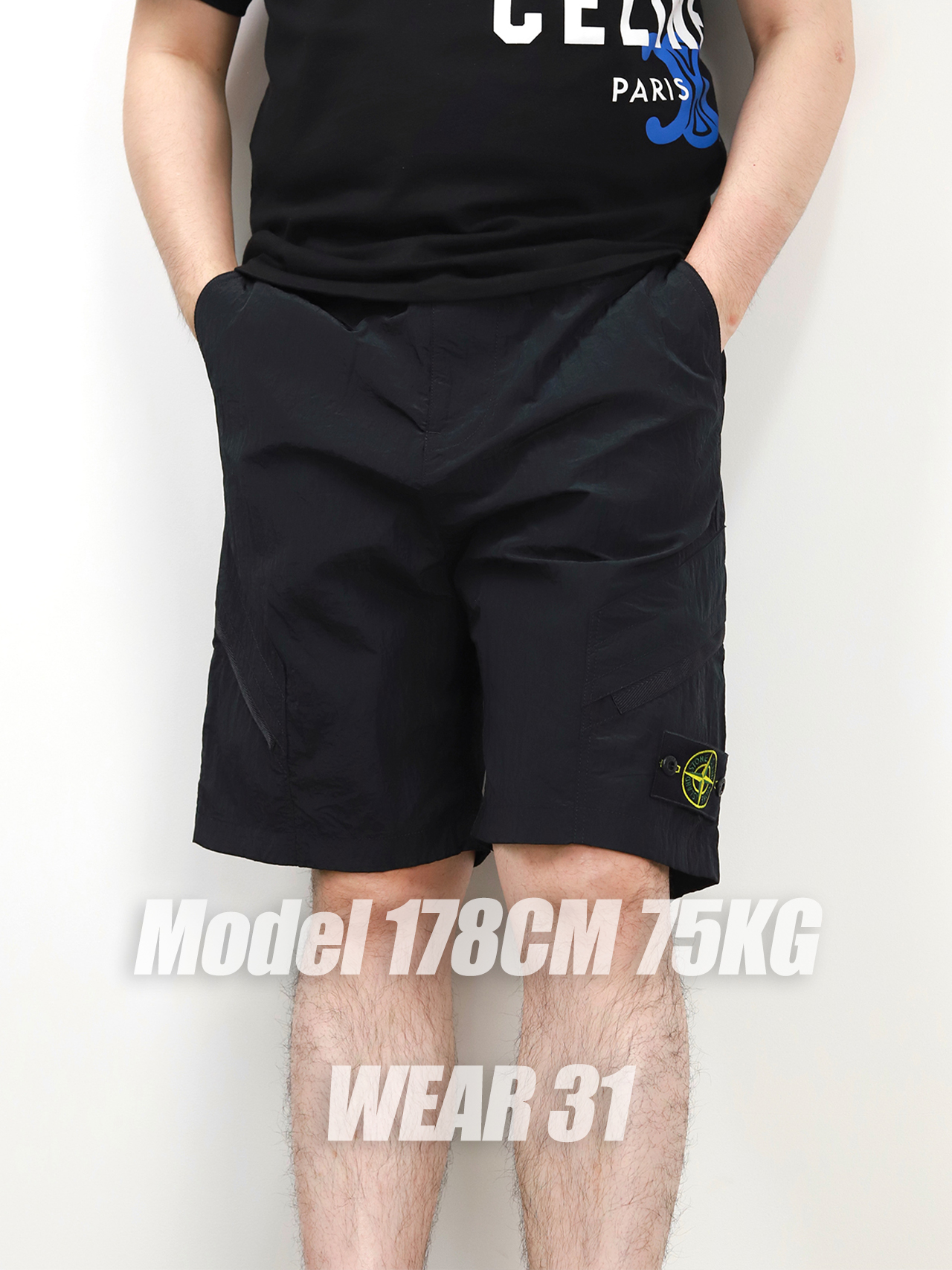 SI metal nylon pleated shorts