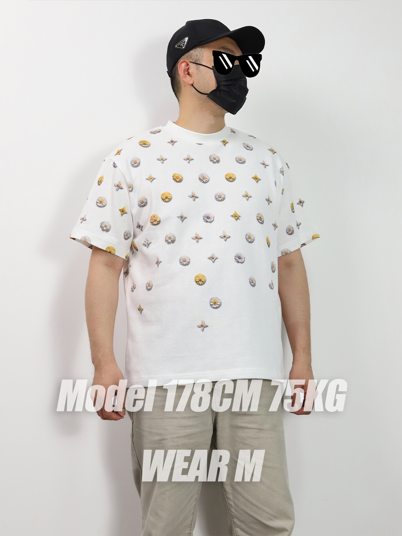 1V Daisy Monogram Jacquard tee