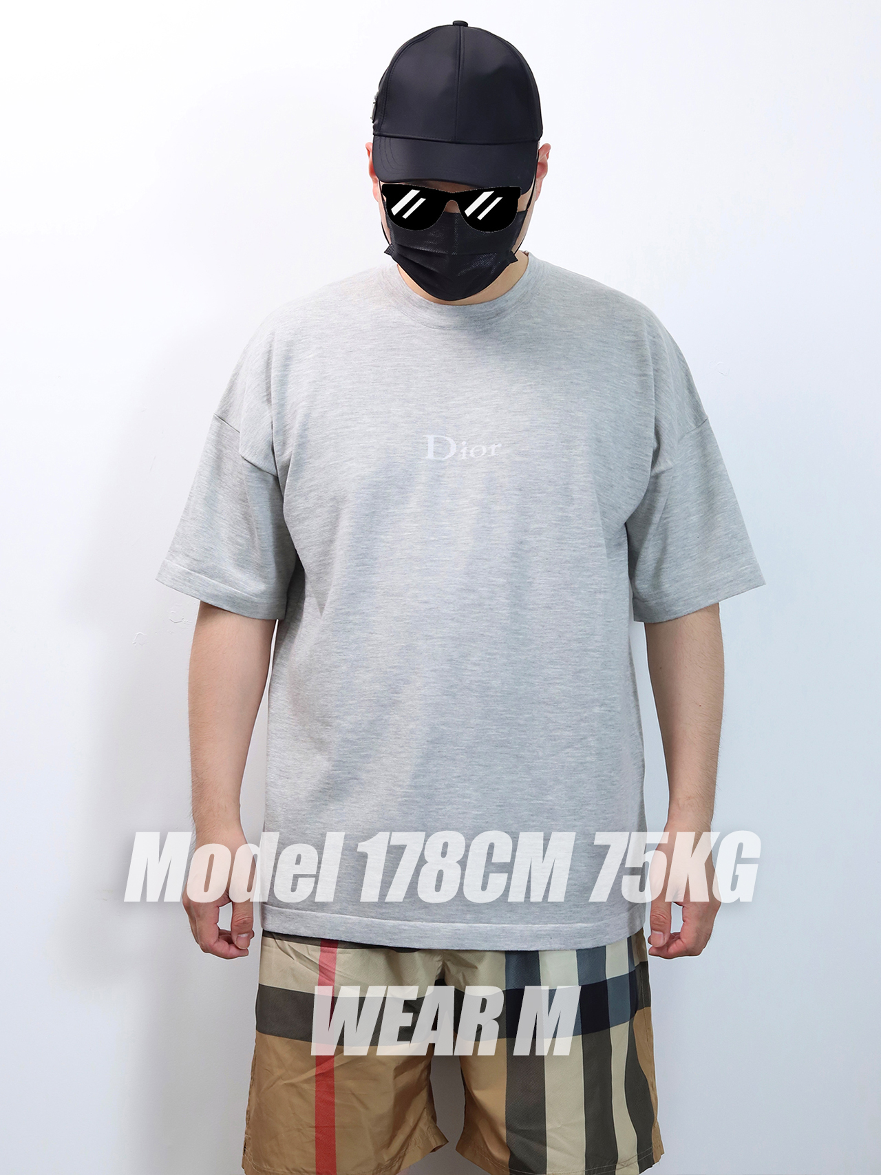 D1or oversized loose knitted jacquard tee