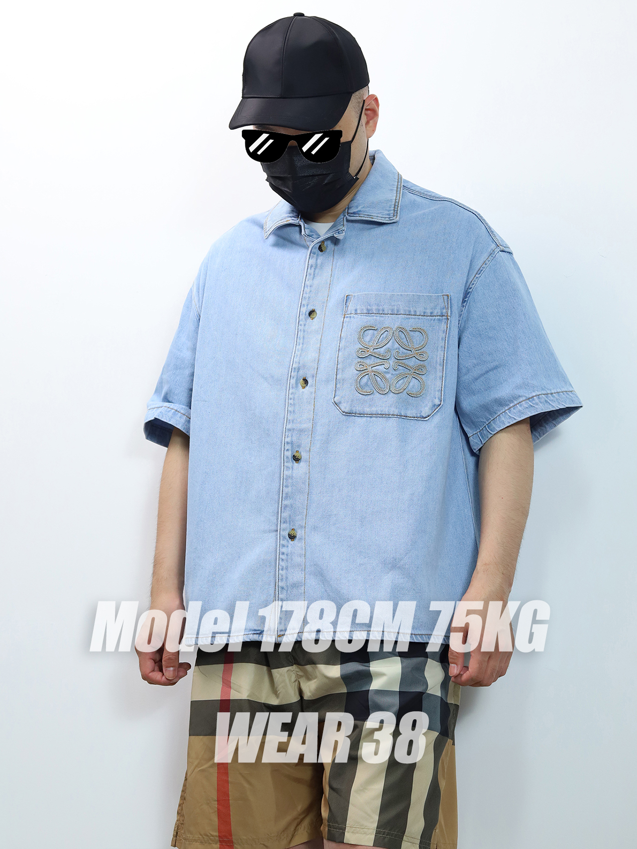 LOE patch embroidered denim shirt