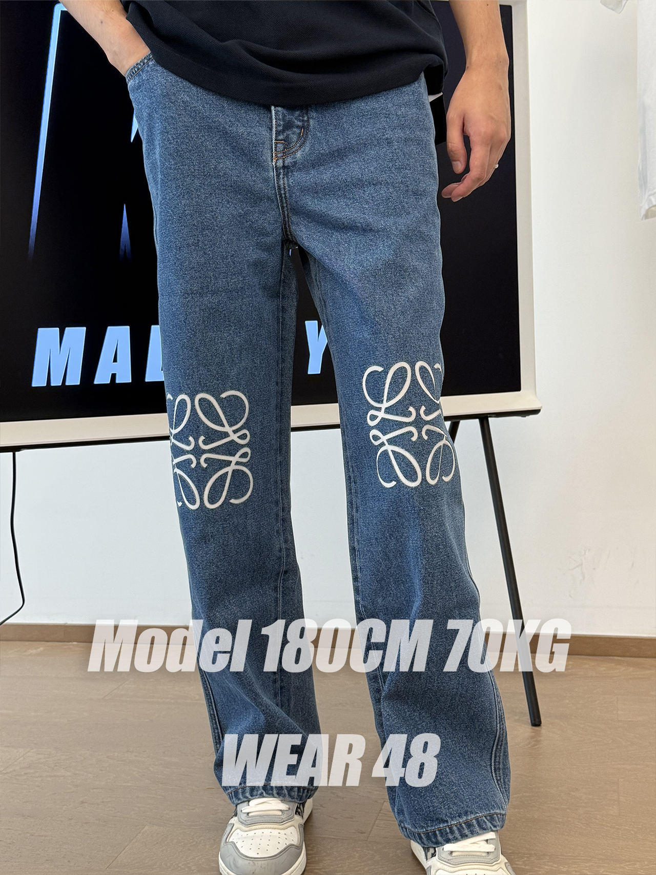LOE laser engraved jeans