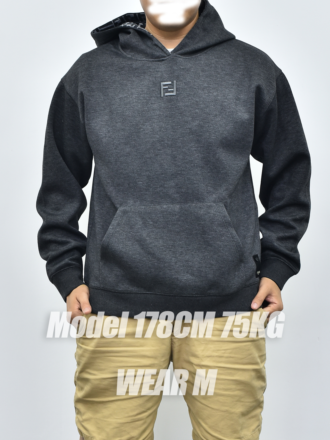 FENDI芬迪logo卫衣 深灰色