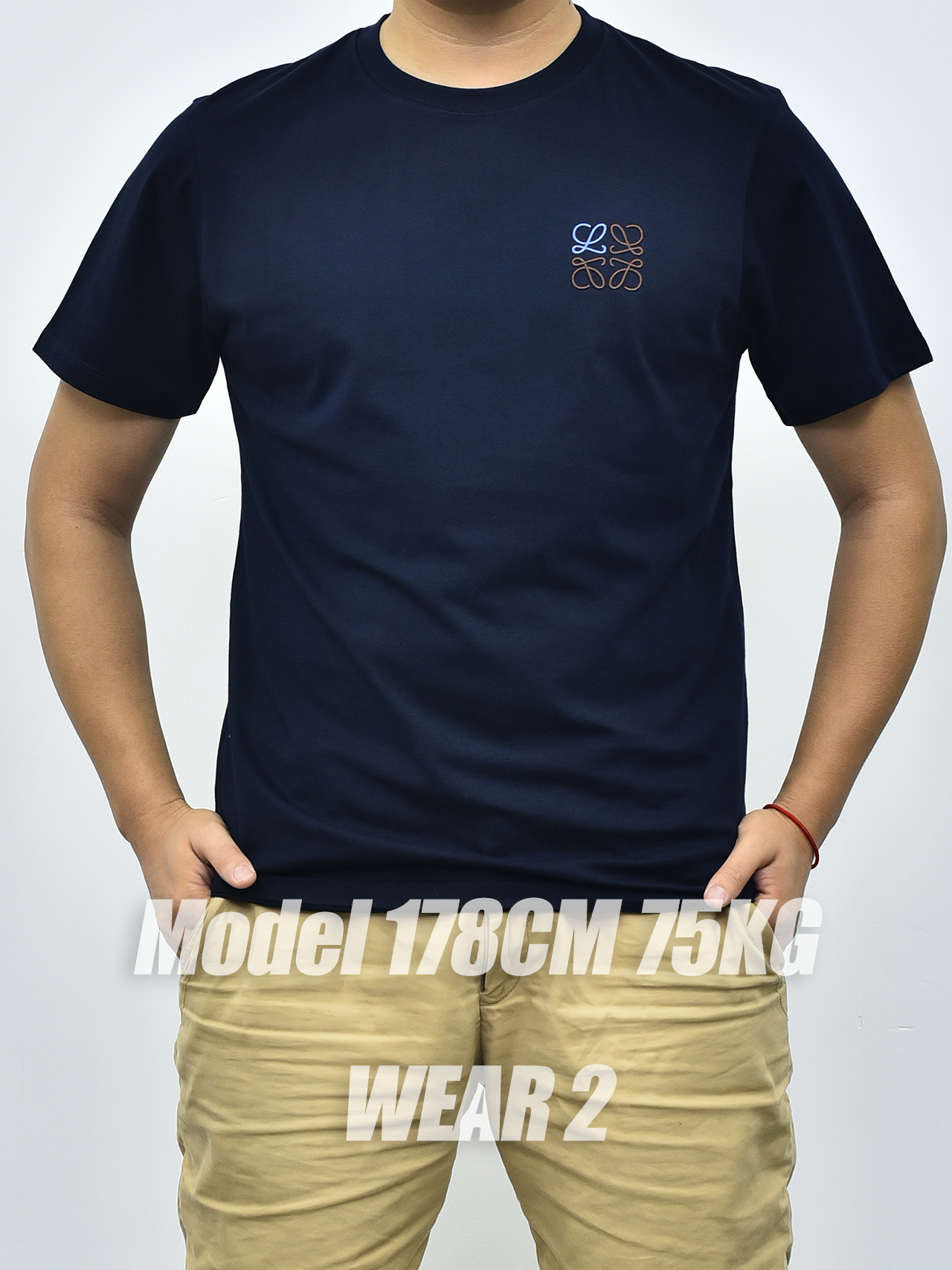 罗意威小logo短袖 藏青