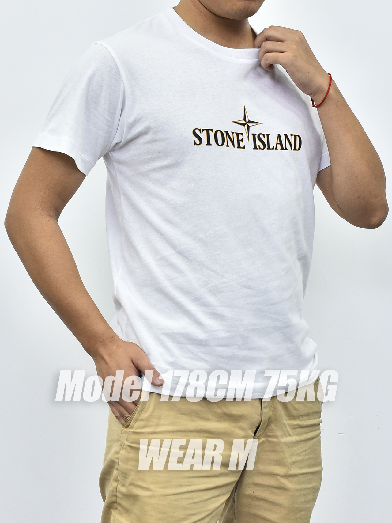 石头岛星星短袖 白色黑色