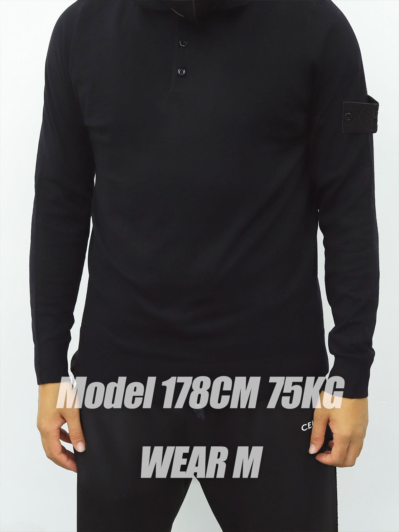 石头岛Polo毛衫 黑色