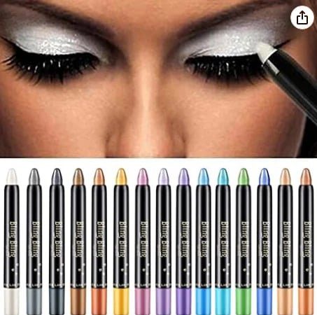 🔥15 Color Highlighter Eyeshadow Pencil Glitter Eye Shadow Eyeliner Pen