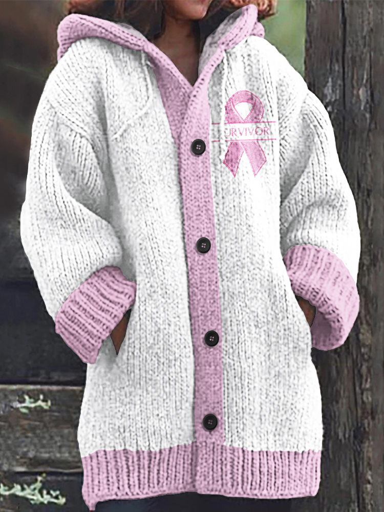 Vintage Breast Cancer Awareness Pink Ribbon Survivor Embossed Print