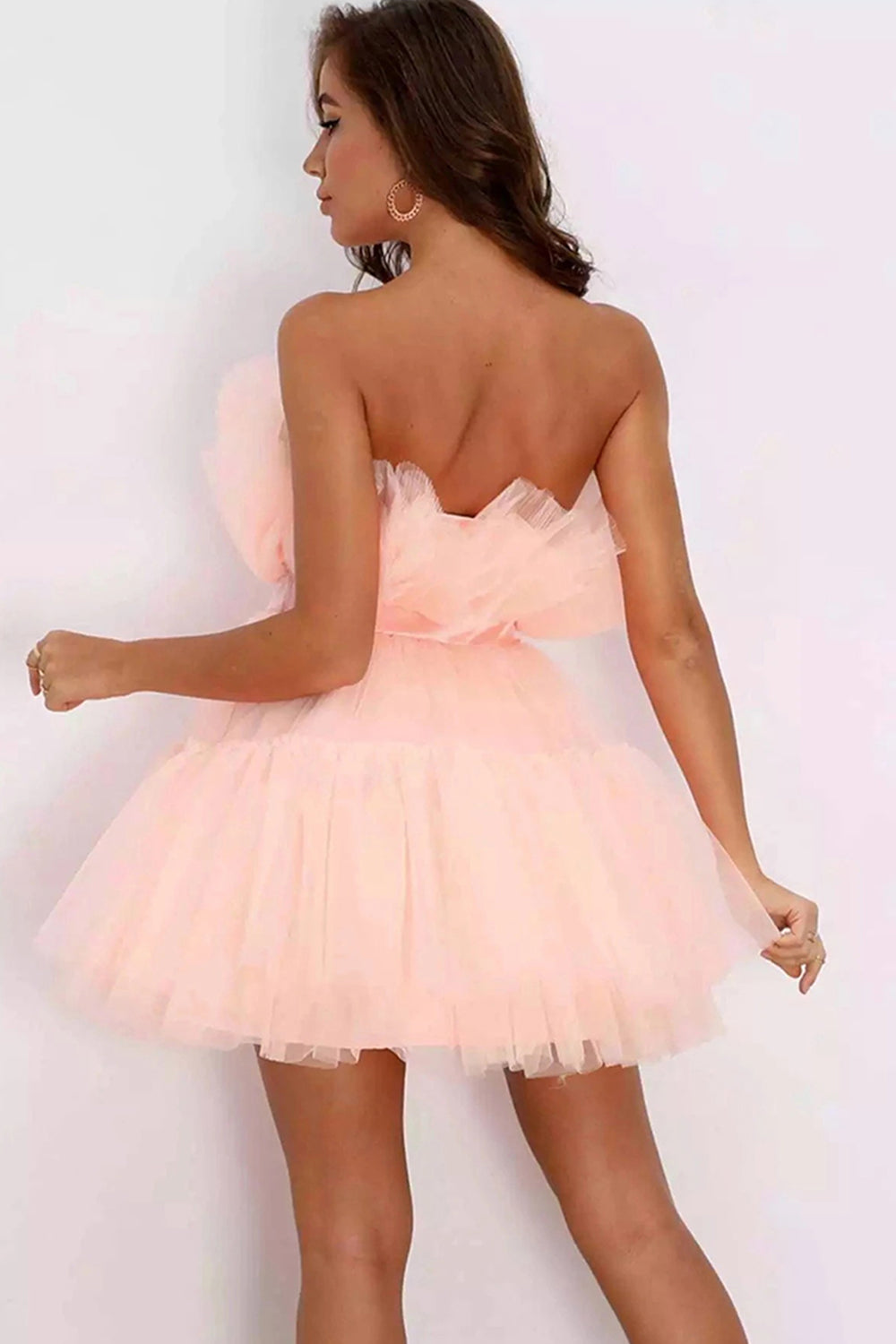 Cute A Line Strapless Black Short Homecoming Dress