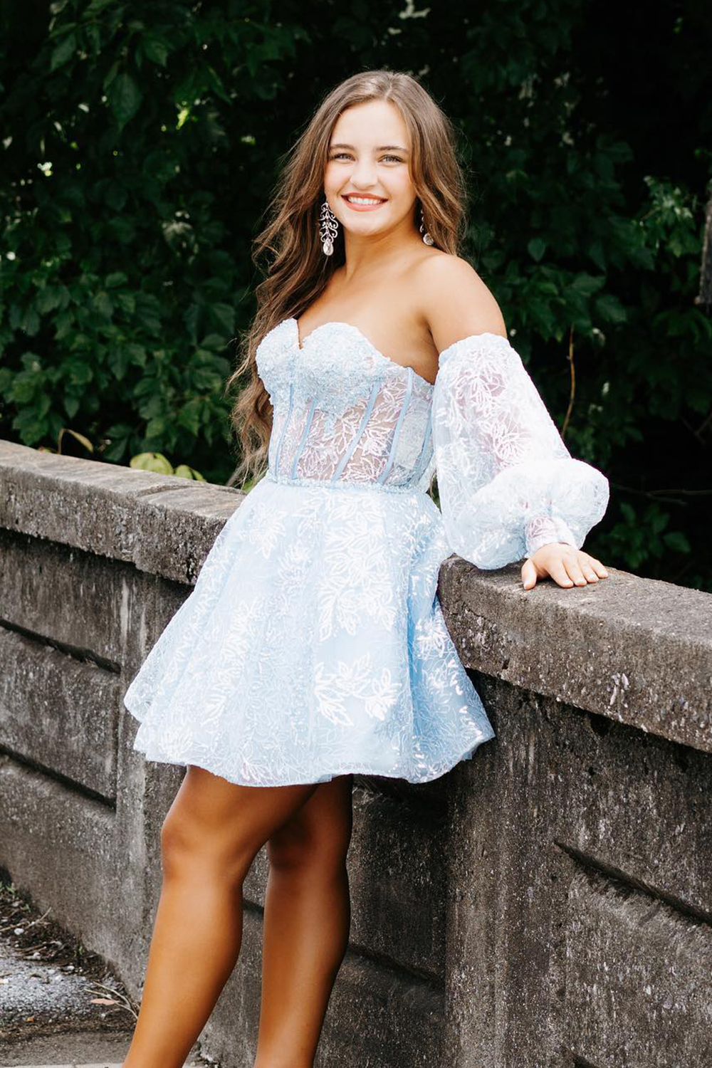 A Line Sweetheart Black Short Homecoming Dress with Long Sleeves