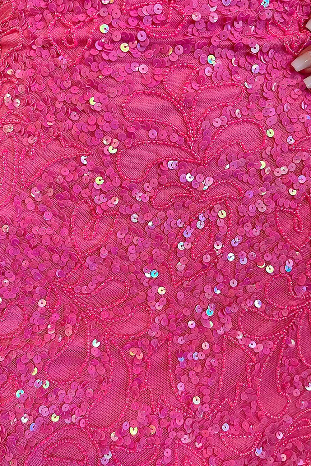 Sparkly Sheath Spaghetti Straps Pink Sequins Short Homecoming Dress