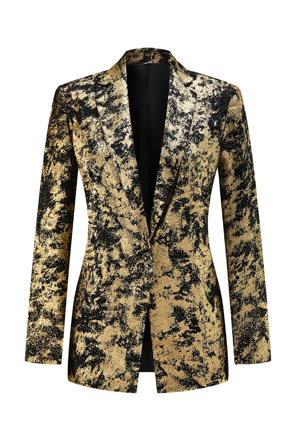 2 Piece Black Golden Notched Lapel Women Prom Party Suits