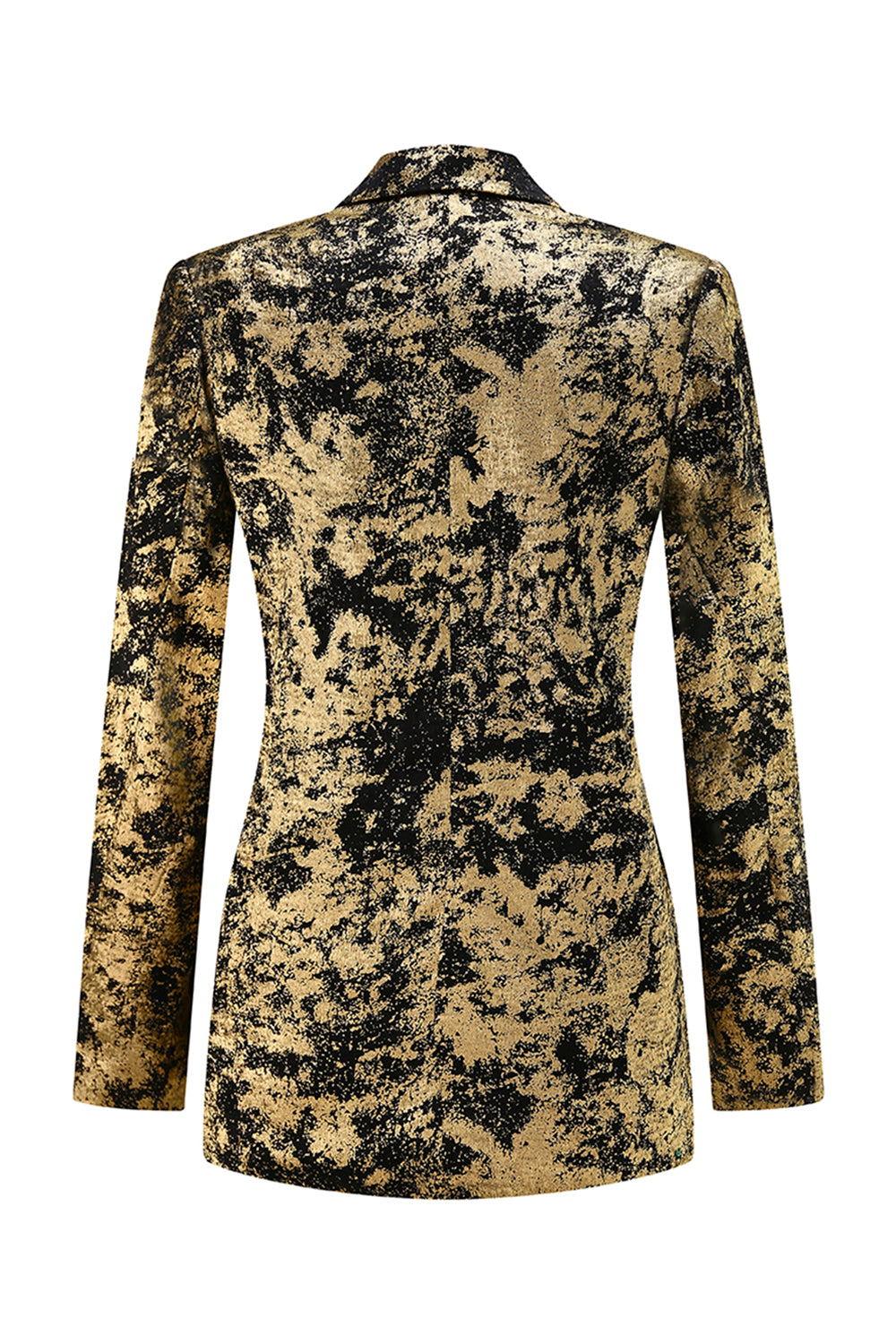 2 Piece Black Golden Notched Lapel Women Prom Party Suits