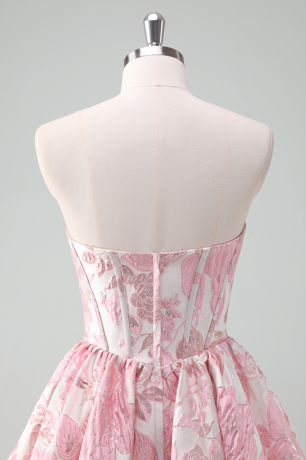 Blue Sweetheart Floral A-Line Corset Short Homecoming Dress With Ruffles