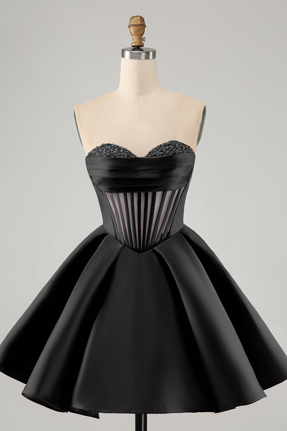 Fuchsia Strapless A-Line Satin Short Homecoming Dress with Beading