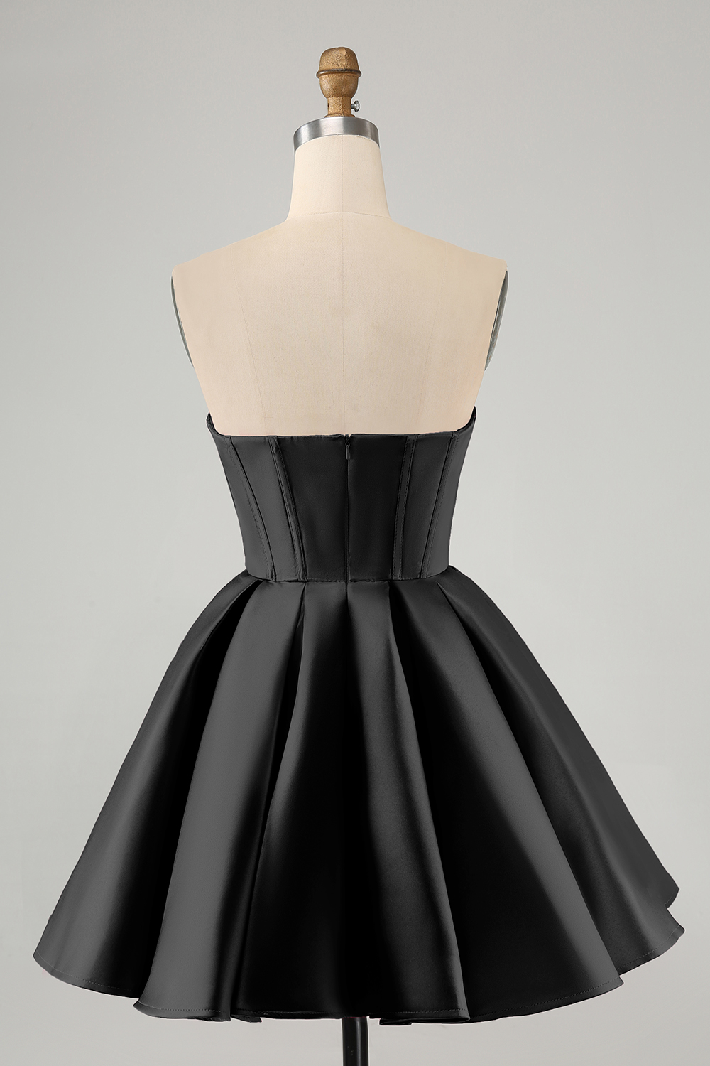 Fuchsia Strapless A-Line Satin Short Homecoming Dress with Beading