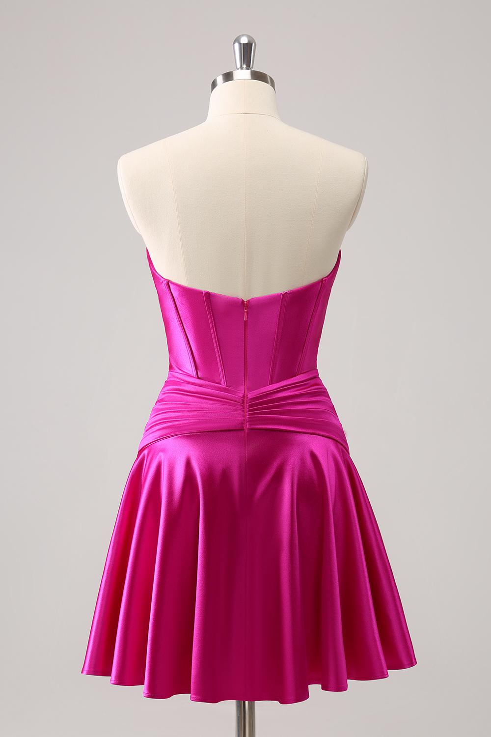 Burgundy Sweetheart A-Line Satin Corset Homecoming Dress