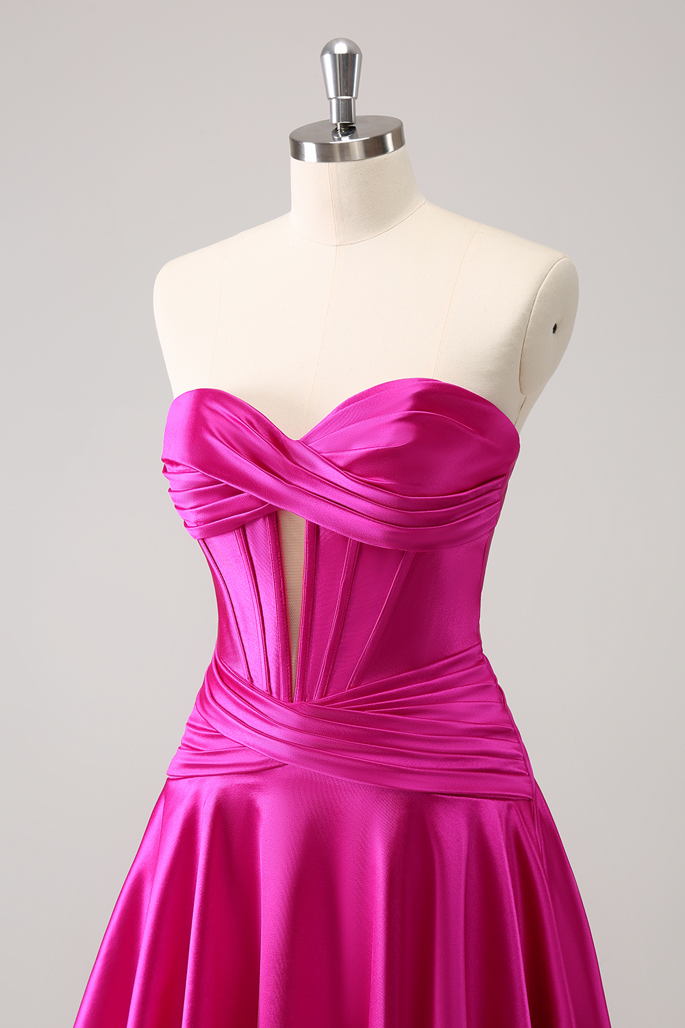 Burgundy Sweetheart A-Line Satin Corset Homecoming Dress