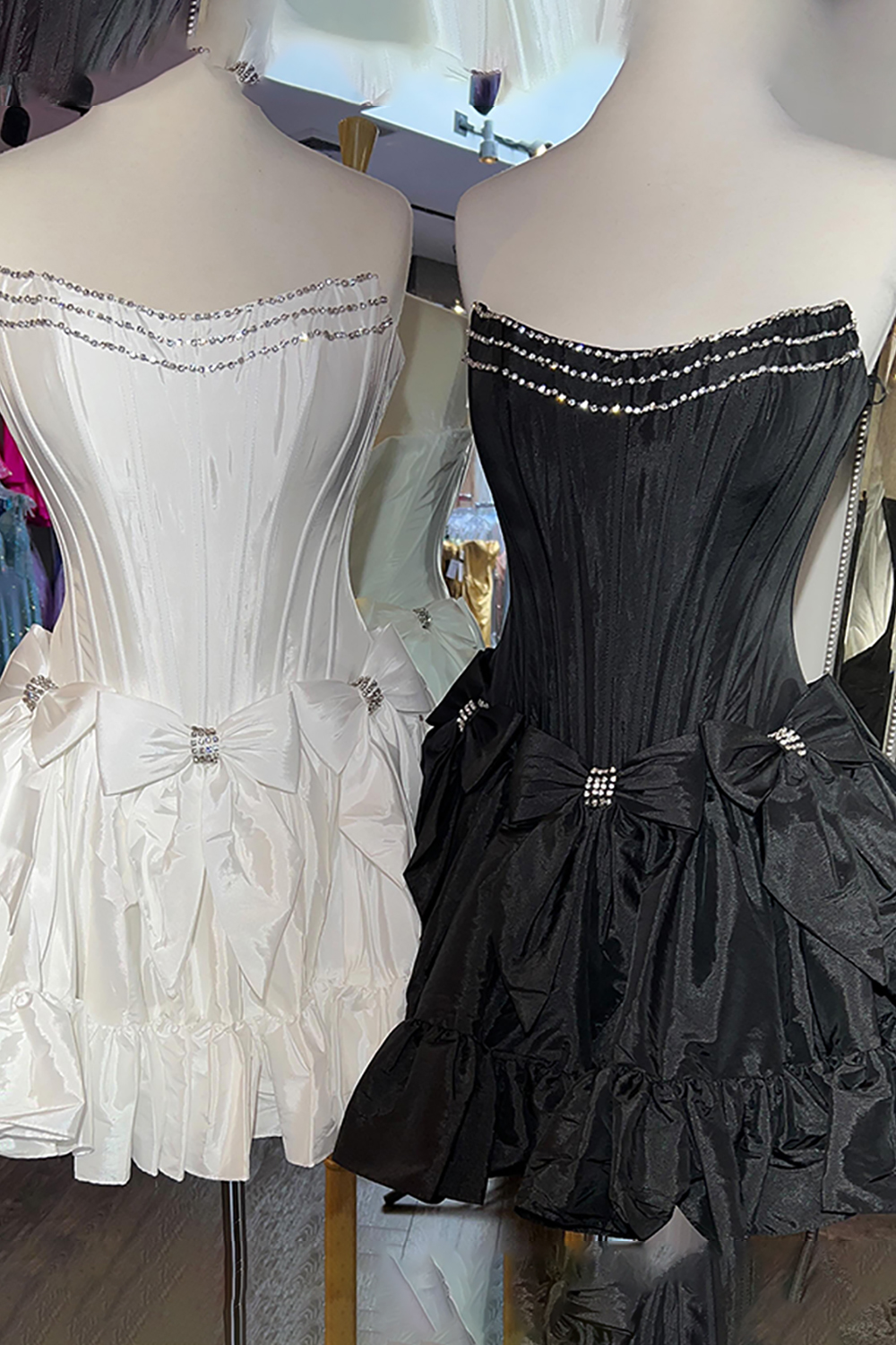 Cute Red Satin A Line Strapless Short Corset Homecoming Dress