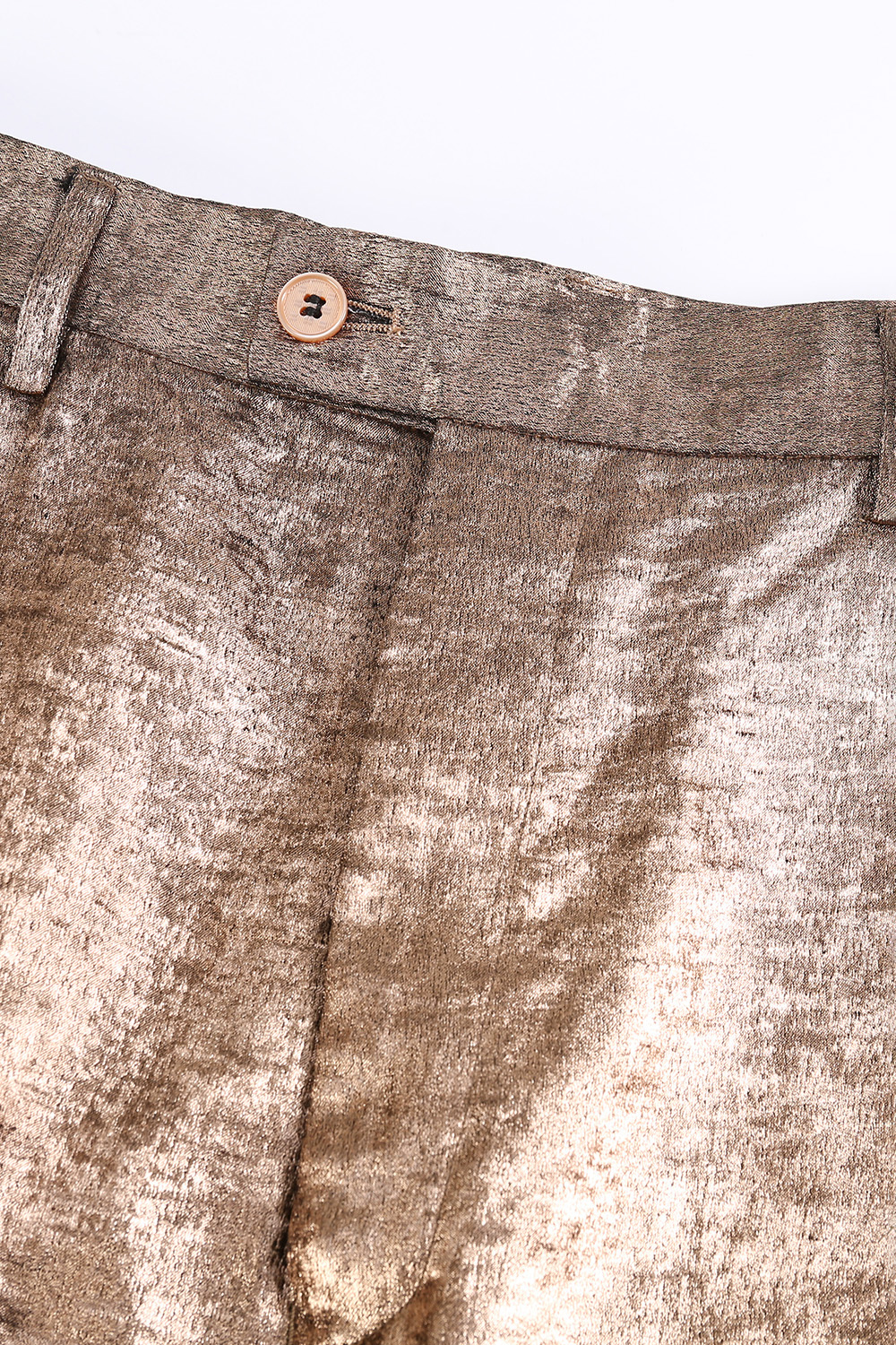 Golden Metallic Notched Lapel Double Breasted 2 Pieces Women Suits with Belt