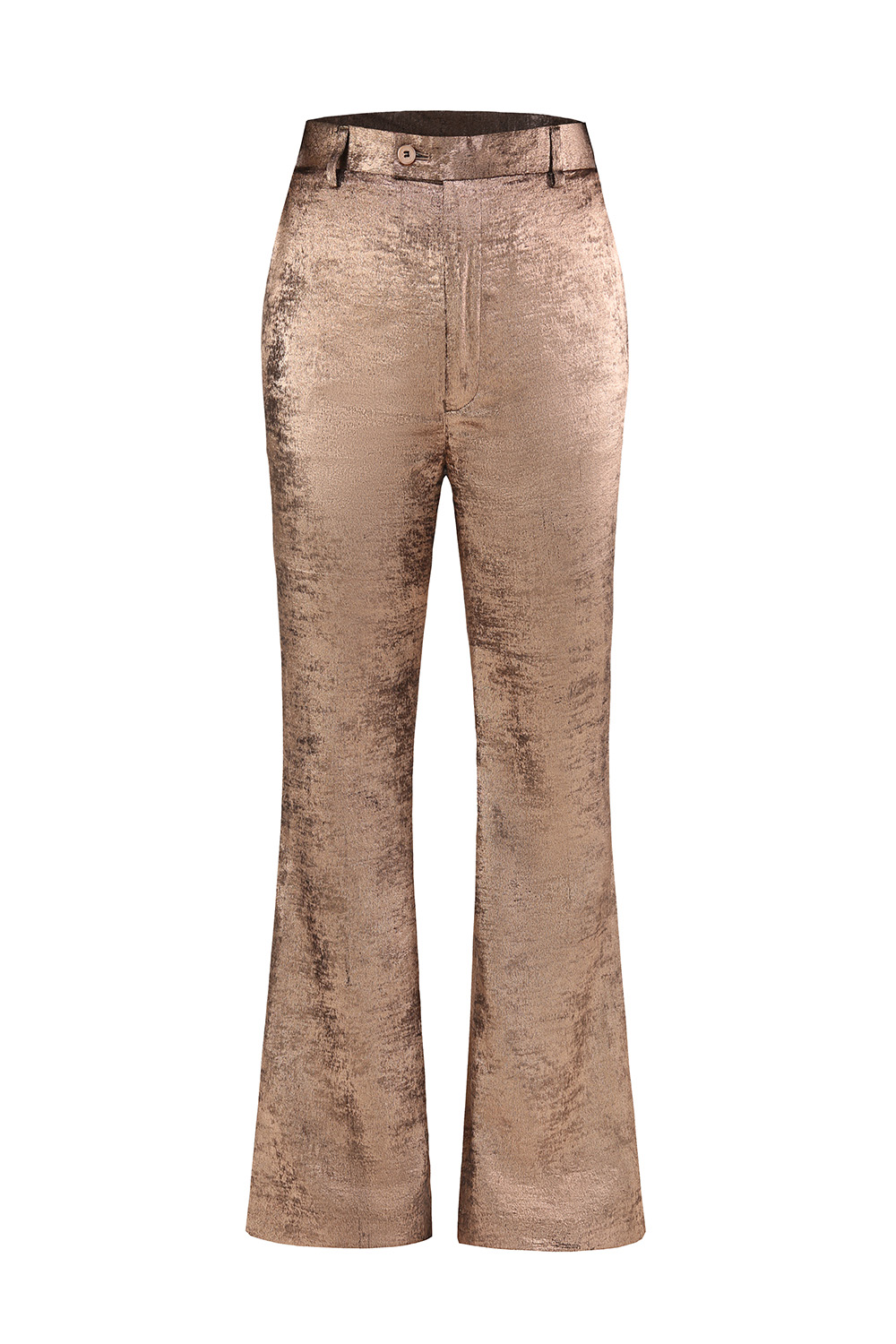 Golden Metallic Notched Lapel Double Breasted 2 Pieces Women Suits with Belt