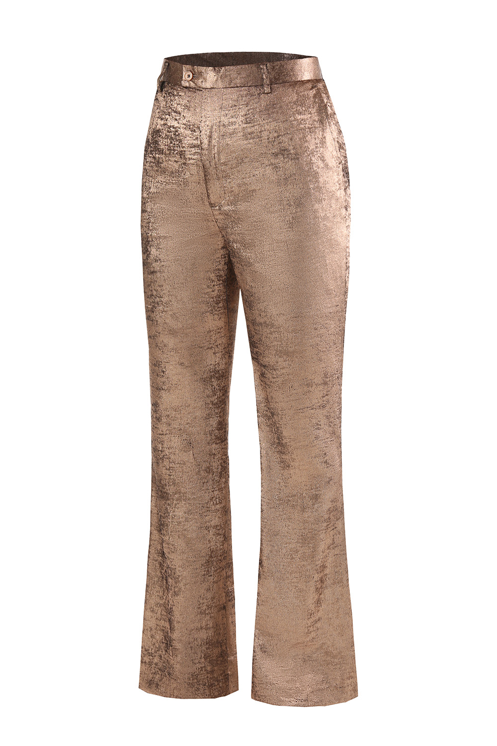 Golden Metallic Notched Lapel Double Breasted 2 Pieces Women Suits with Belt