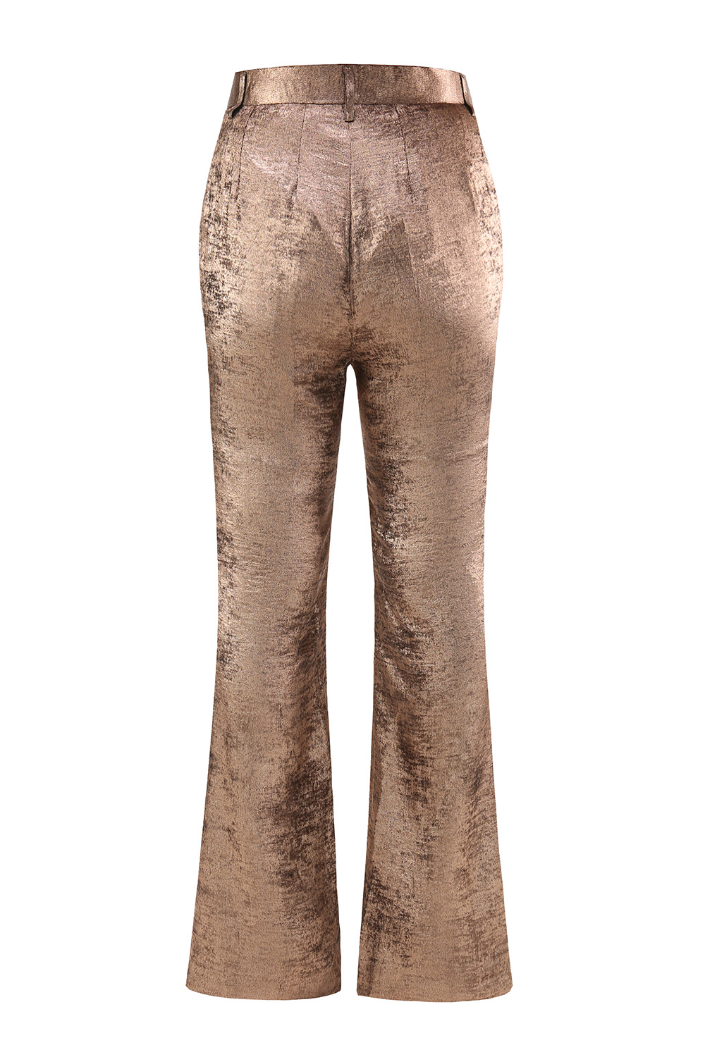 Golden Metallic Notched Lapel Double Breasted 2 Pieces Women Suits with Belt