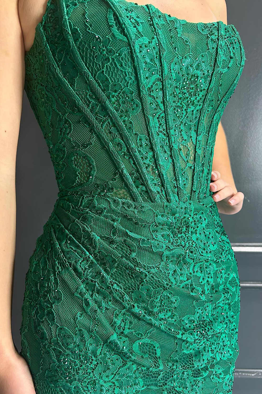 Glitter Black Strapless Bodycon Ruched Short Corset Homecoming Dress with Beading