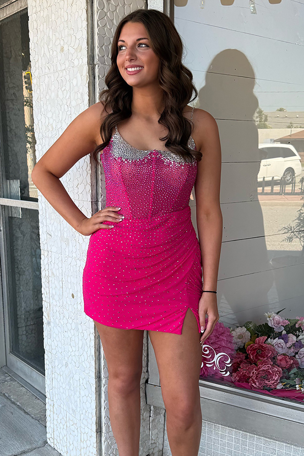 Glitter Black Spaghetti Straps Bodycon Corset Short Homecoming Dress with Beading