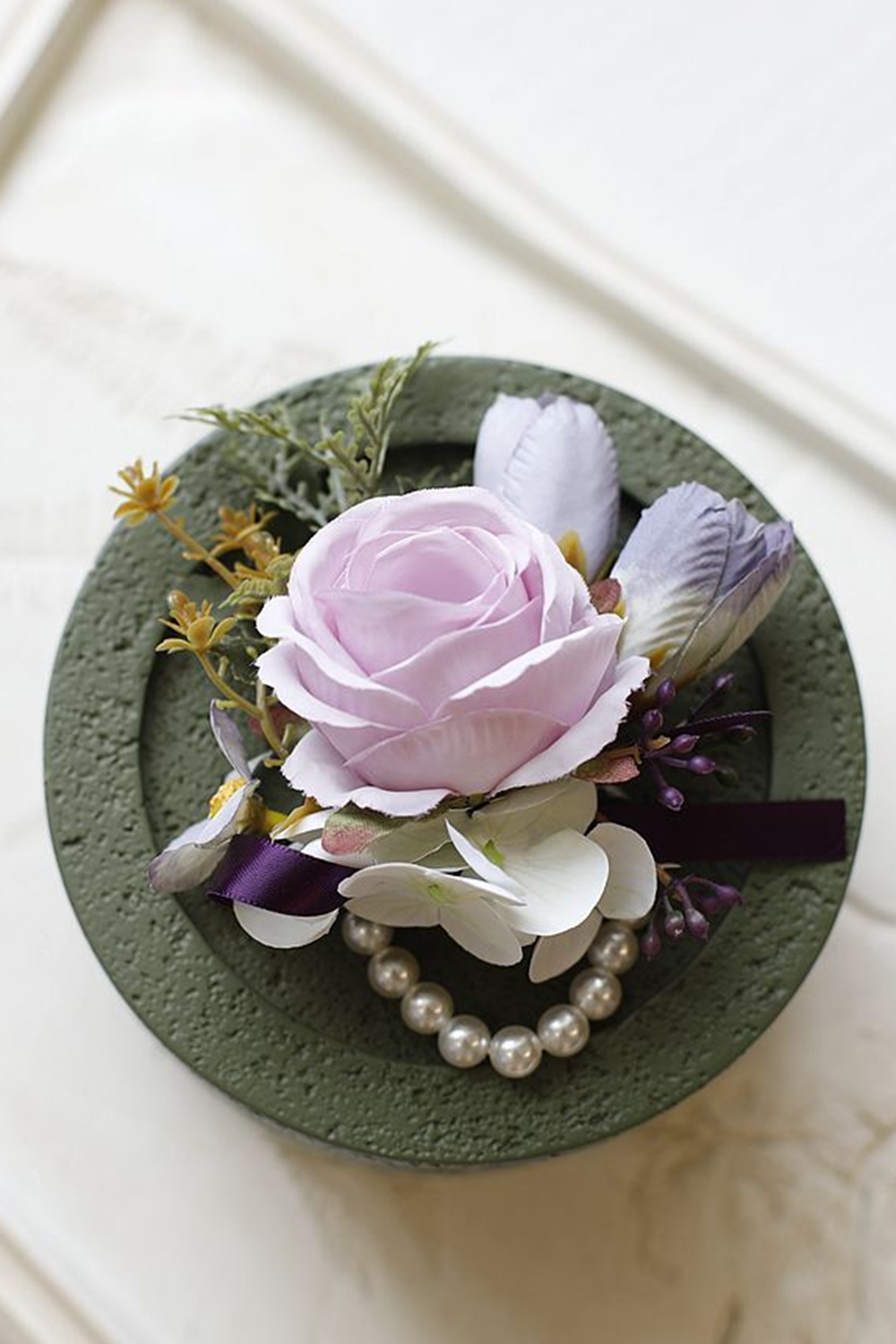 Apricot Wrist Corsage Wristlet Band Bracelet and Men Boutonniere Set for Prom Homecoming Wedding