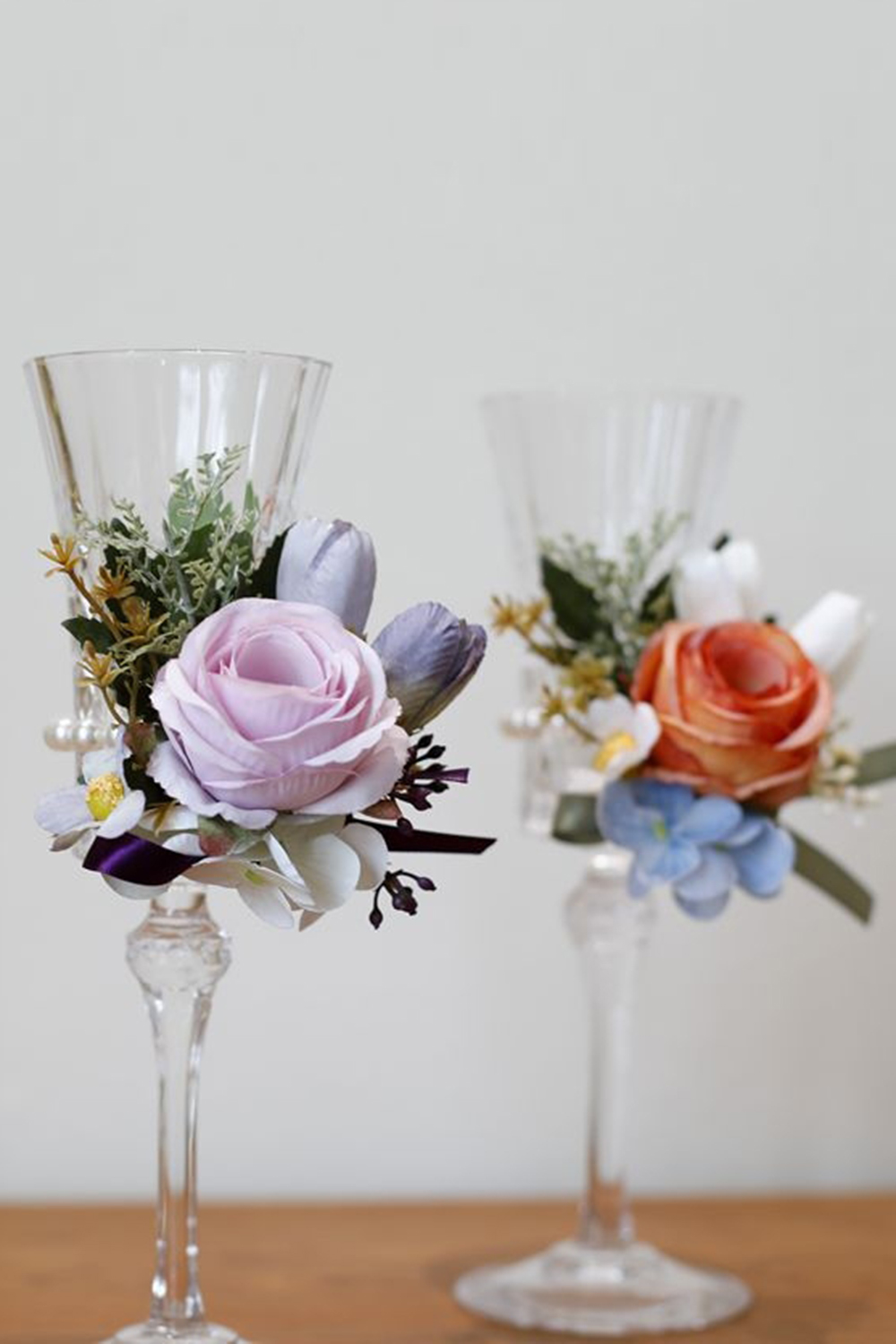 Apricot Wrist Corsage Wristlet Band Bracelet and Men Boutonniere Set for Prom Homecoming Wedding