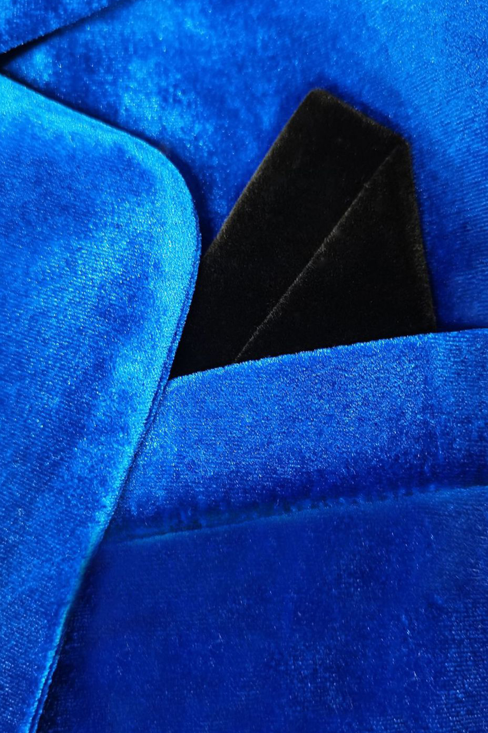 Royal Blue Notched Lapel Velvet One Button 2 Pieces Women Suits 