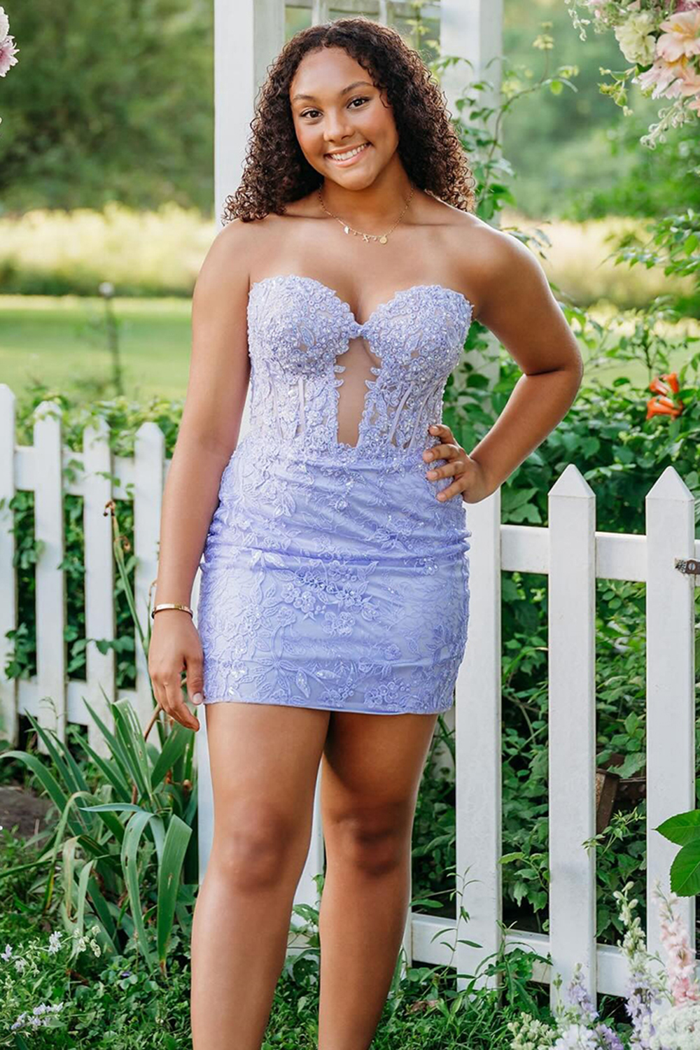 Stunning Fuchsia Lace Sweetheart Tight Short Corset Homecoming Dress