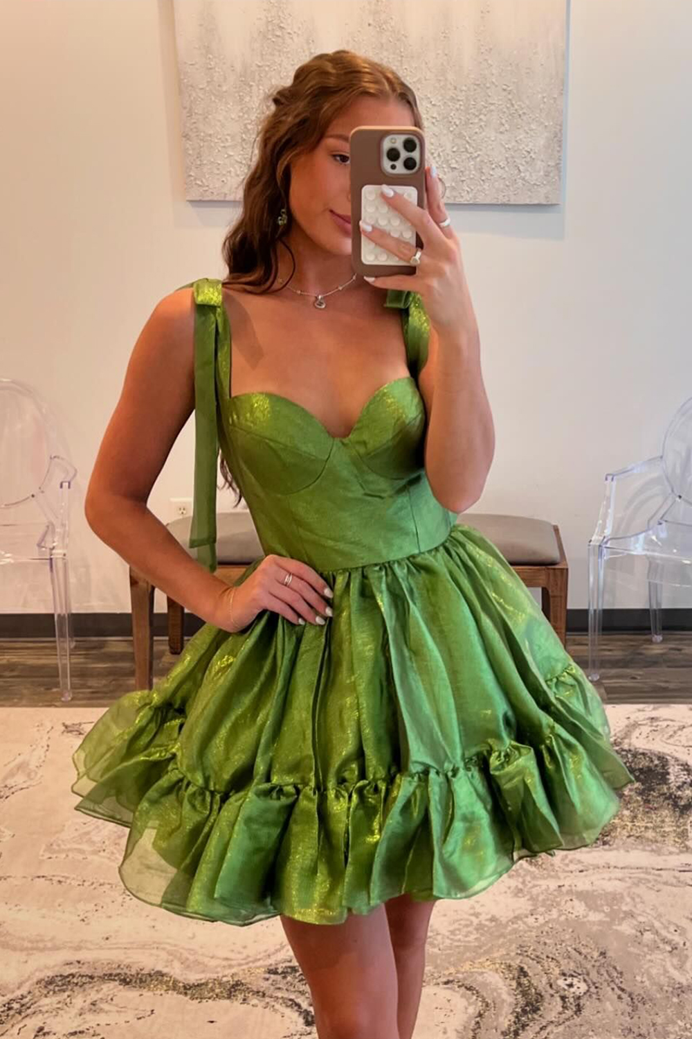 Pink Adjustable Straps A-Line Corset Short Homecoming Dress