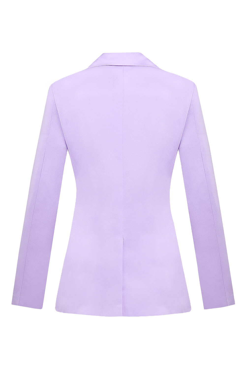 Lilac Notched Lapel Satin Slim Fitted Women Blazer