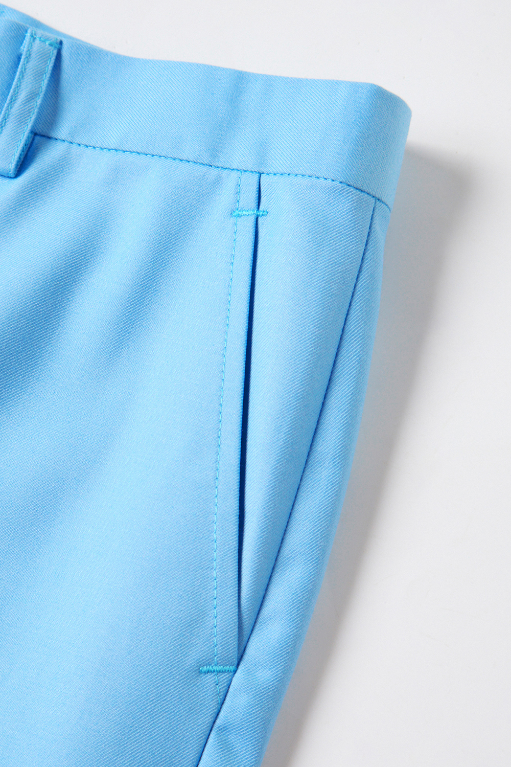 Blue Peak Lapel Slim Fitted One Button Women Suits with Belt