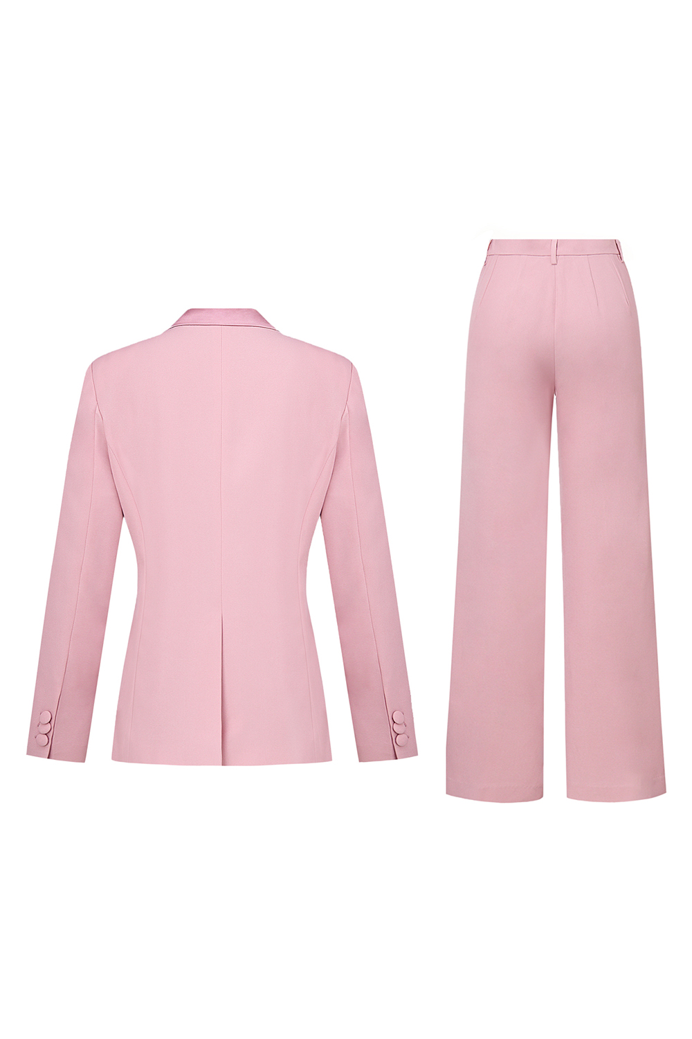 Blush Peak Lapel Double Breasted Slim Fitted Women Suits