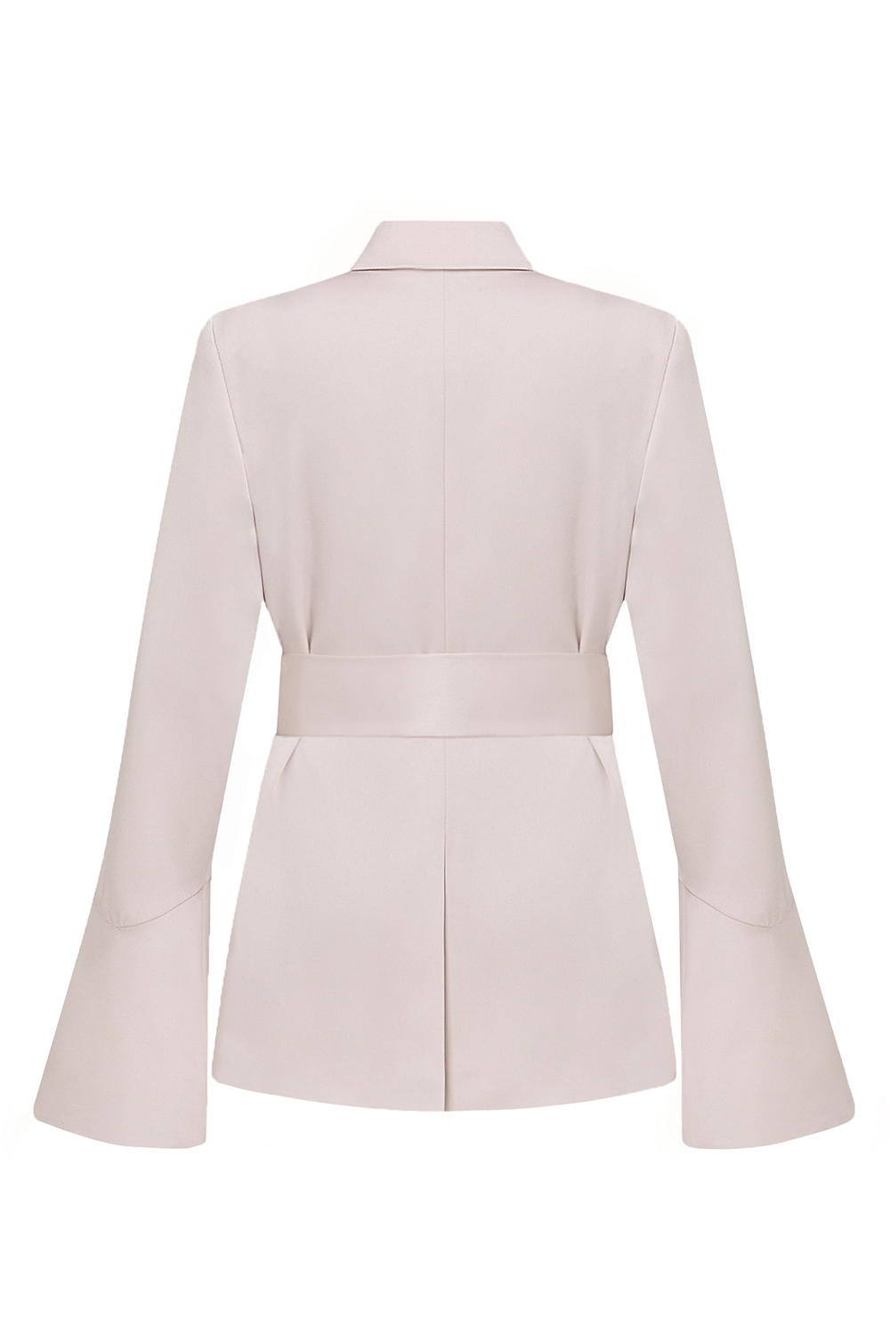 Champagne Notched Lapel Satin Double Breasted 2 Pieces Women Suits with Belt