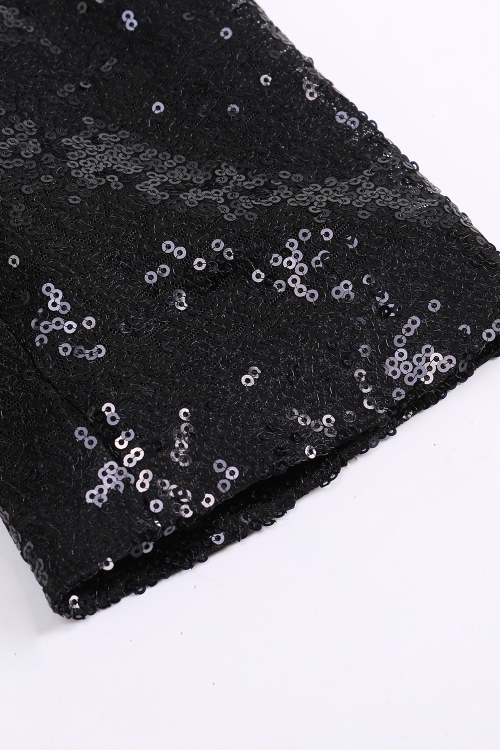 Sparkly Black Shawl Lapel Sequins One Button Slim Fitted Women Blazer