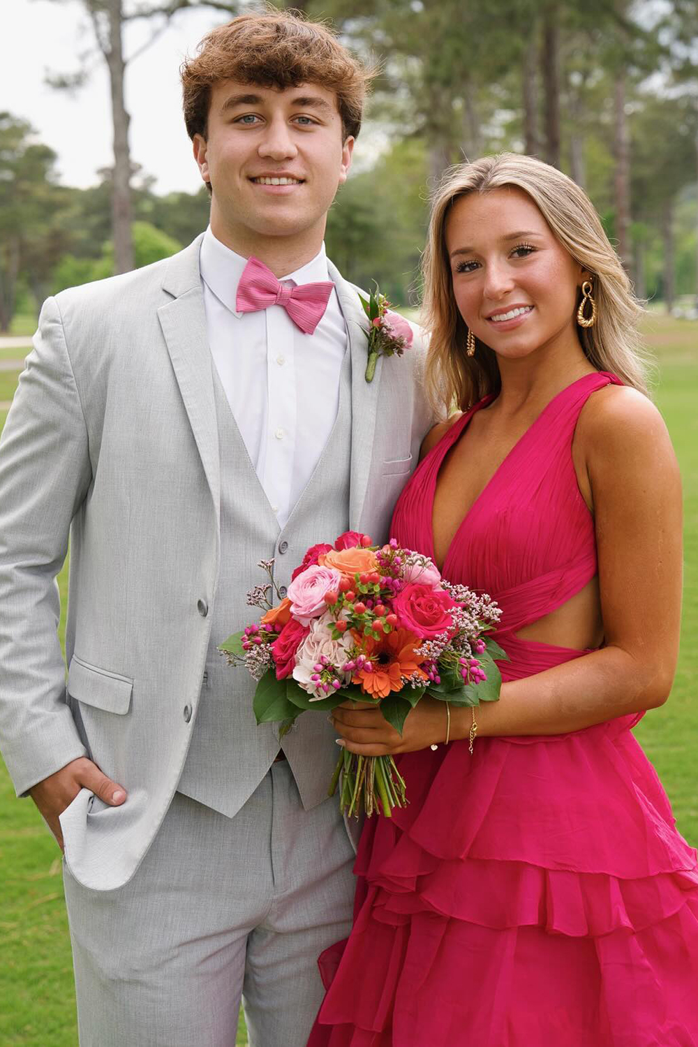 Purple Spaghetti Straps A-Line Ruffled Open Back Long Prom Dress with Slit