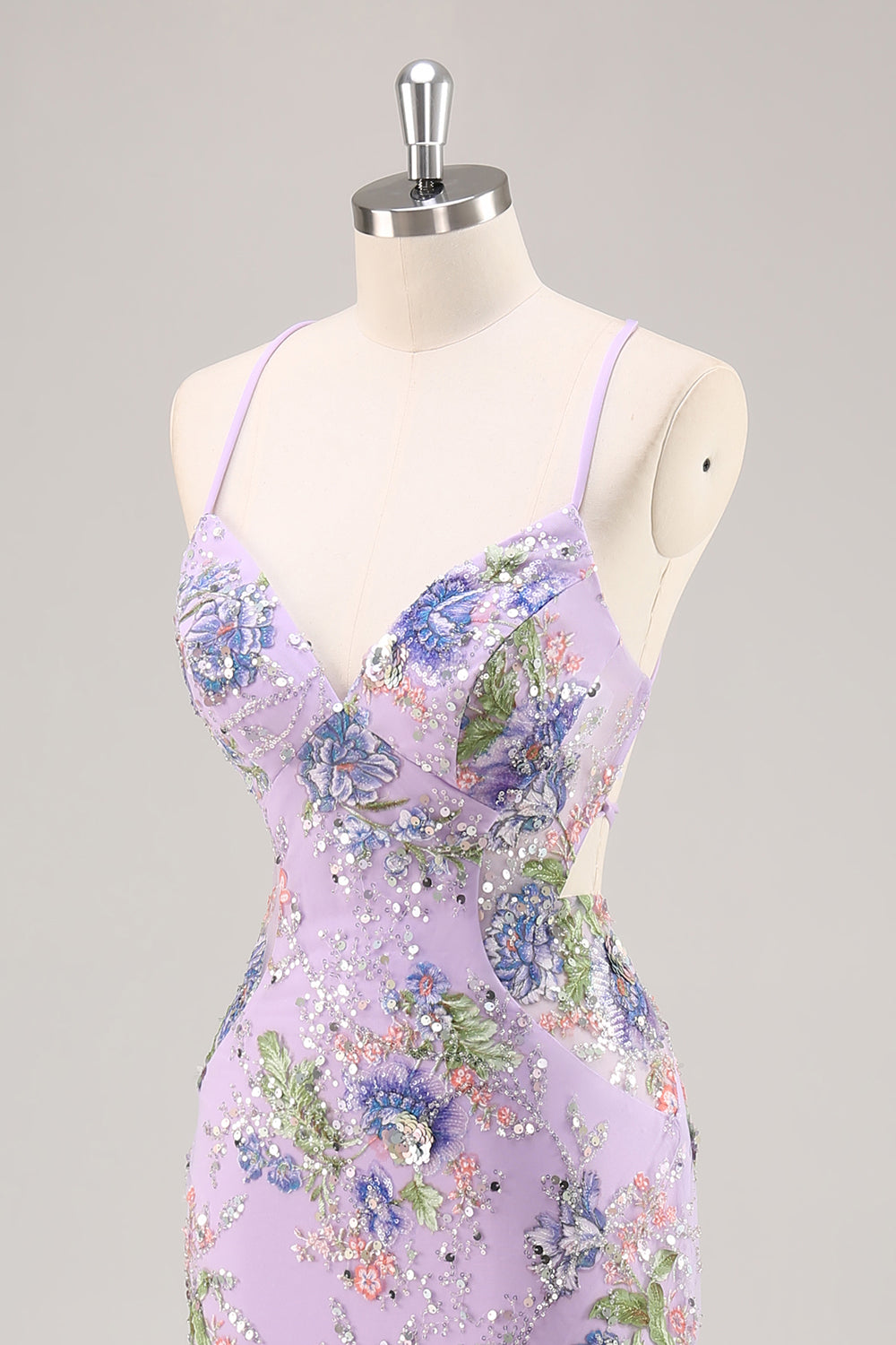 Sparkly Lilac Mermaid Long Sequins Prom Dress with Beading