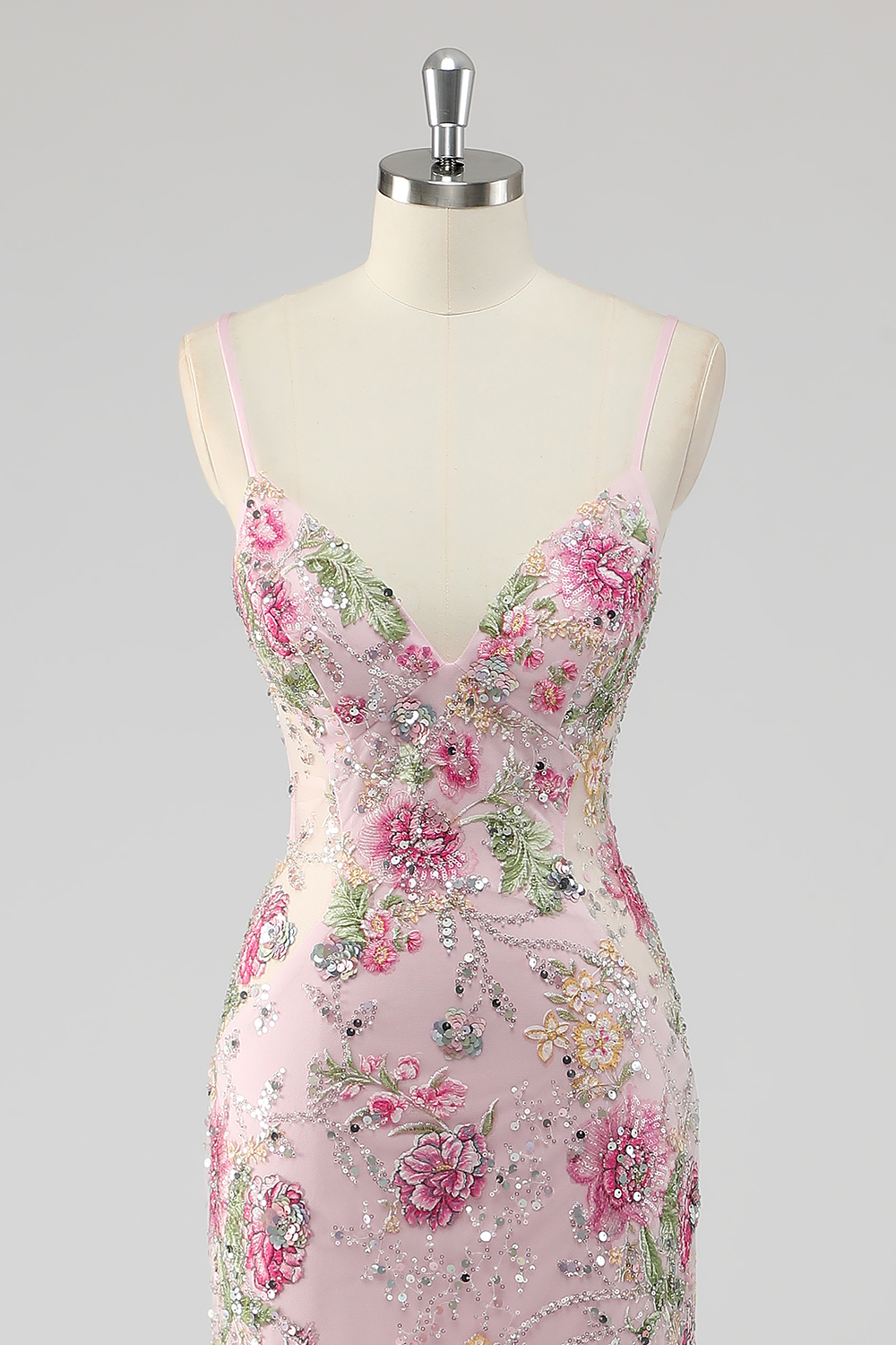 Sparkly Black Spaghetti Straps Sequins Mermaid Long Prom Dress with Appliques