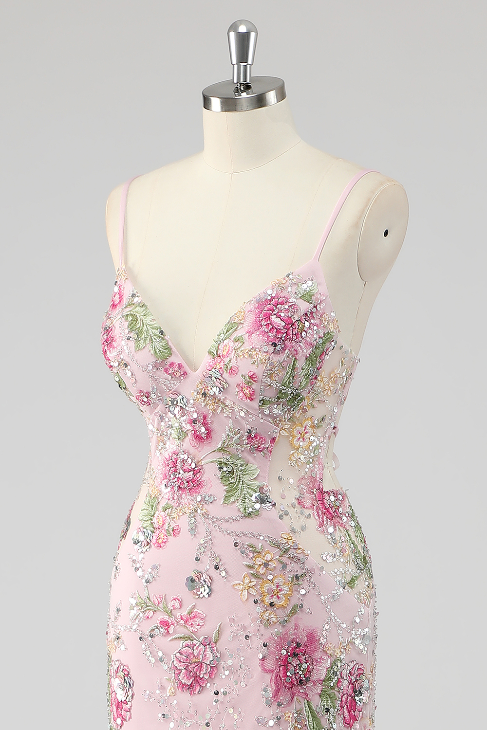 Sparkly Black Spaghetti Straps Sequins Mermaid Long Prom Dress with Appliques