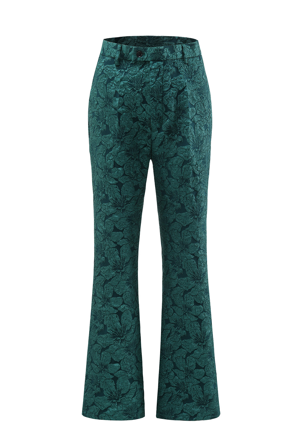 Dark Green Floral Notched Lapel Double Breasted 2 Pieces Women Suits with Belt