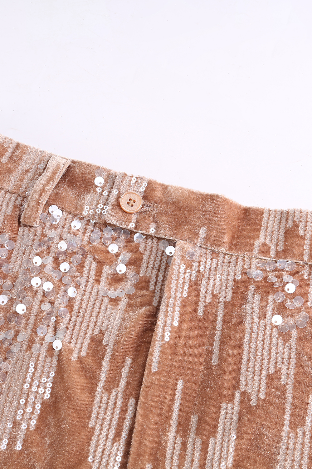 Dusty Rose Notched Lapel Sequins Velvet Double Breasted 2 Pieces Women Suits 