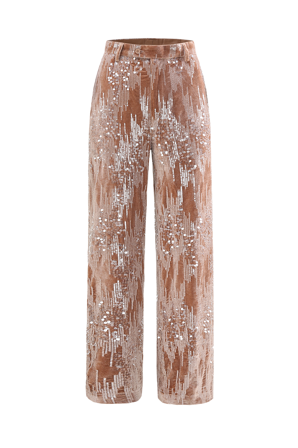 Dusty Rose Notched Lapel Sequins Velvet Double Breasted 2 Pieces Women Suits 