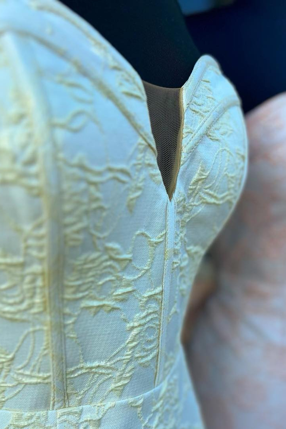 Yellow Sweetheart Floral Meramid Long Corset Prom Dress with Ruffles